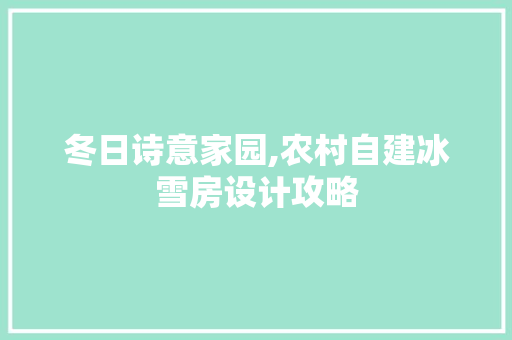 冬日诗意家园,农村自建冰雪房设计攻略 隔断设计