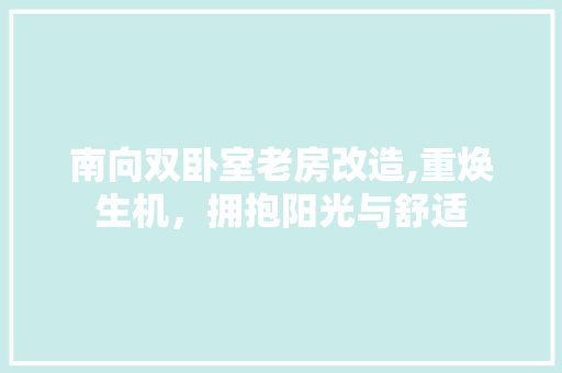 南向双卧室老房改造,重焕生机，拥抱阳光与舒适