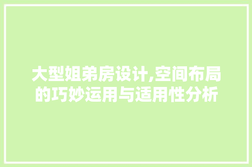 大型姐弟房设计,空间布局的巧妙运用与适用性分析 墙面装饰