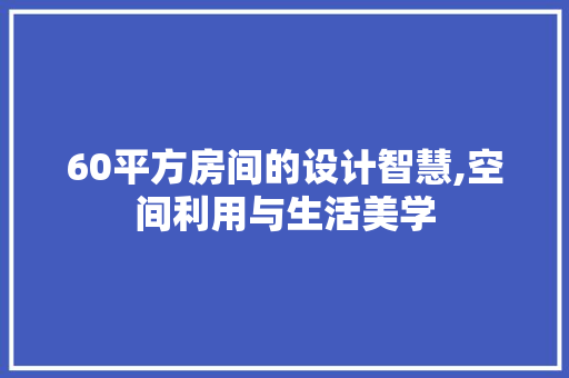 60平方房间的设计智慧,空间利用与生活美学