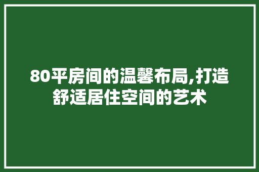 80平房间的温馨布局,打造舒适居住空间的艺术