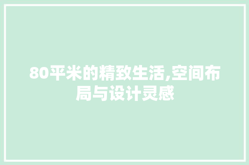80平米的精致生活,空间布局与设计灵感
