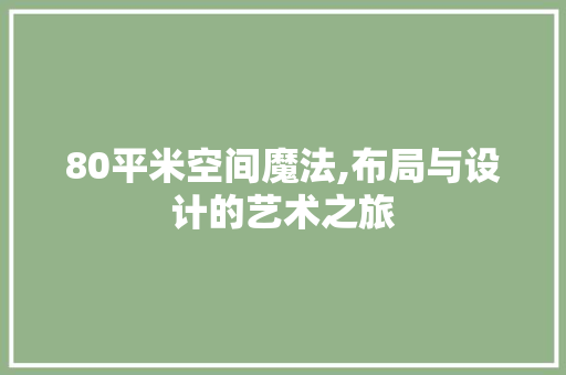 80平米空间魔法,布局与设计的艺术之旅 地面装修