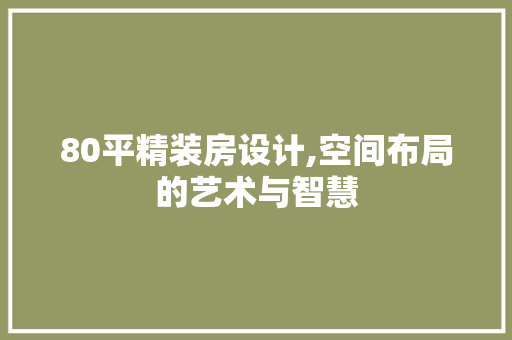 80平精装房设计,空间布局的艺术与智慧