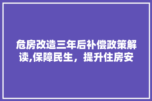 危房改造三年后补偿政策解读,保障民生，提升住房安全