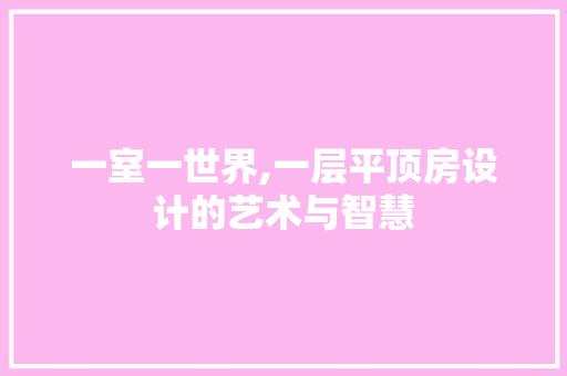 一室一世界,一层平顶房设计的艺术与智慧 门窗装修