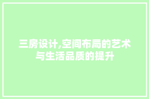 三房设计,空间布局的艺术与生活品质的提升