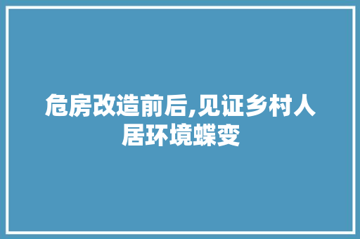 危房改造前后,见证乡村人居环境蝶变