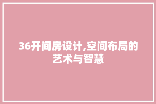 36开间房设计,空间布局的艺术与智慧 隔断设计
