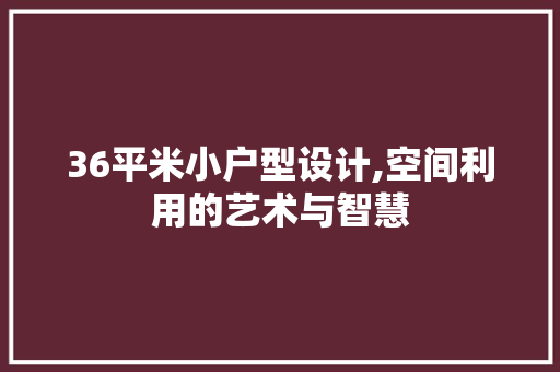 36平米小户型设计,空间利用的艺术与智慧 门窗装修