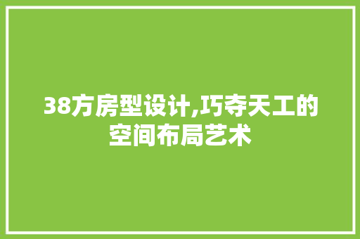 38方房型设计,巧夺天工的空间布局艺术 隔断设计 38方房型设计,巧夺天工的空间布局艺术 隔断设计