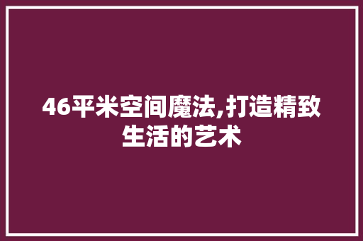 46平米空间魔法,打造精致生活的艺术 墙面装饰