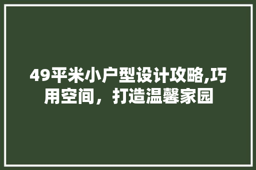 49平米小户型设计攻略,巧用空间,打造温馨家园 门窗装修 49平米小户型设计攻略,巧用空间,打造温馨家园 门窗装修