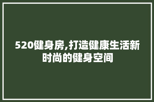 520健身房,打造健康生活新时尚的健身空间