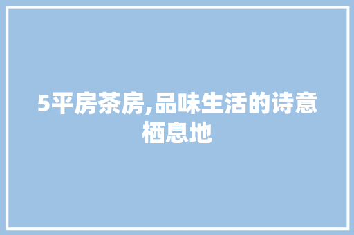 5平房茶房,品味生活的诗意栖息地