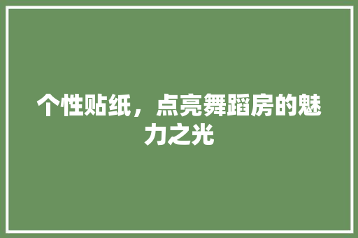 个性贴纸，点亮舞蹈房的魅力之光