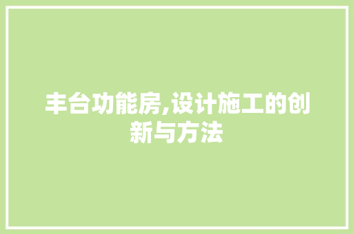丰台功能房,设计施工的创新与方法 墙面装饰