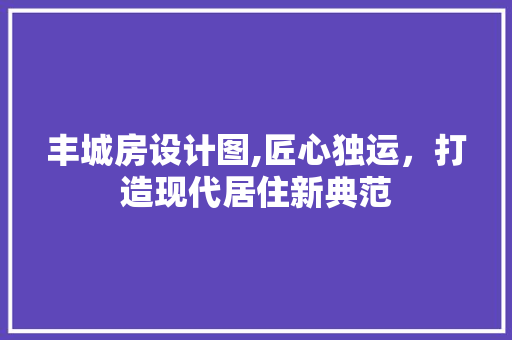 丰城房设计图,匠心独运，打造现代居住新典范 墙面装饰