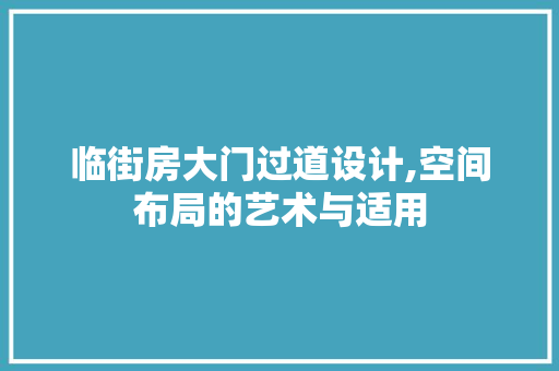临街房大门过道设计,空间布局的艺术与适用
