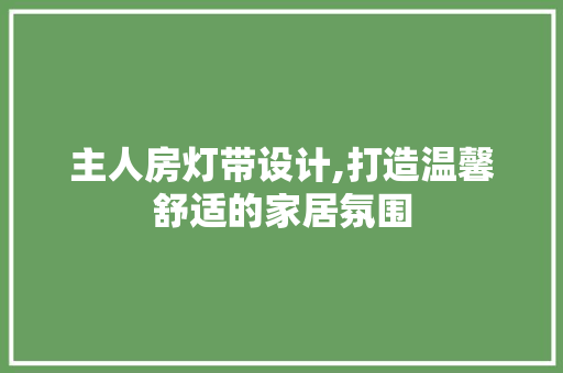 主人房灯带设计,打造温馨舒适的家居氛围