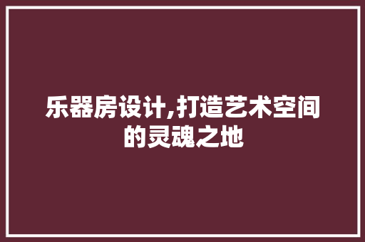 乐器房设计,打造艺术空间的灵魂之地 地面装修