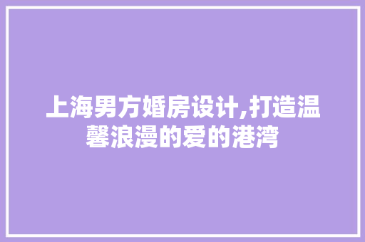 上海男方婚房设计,打造温馨浪漫的爱的港湾