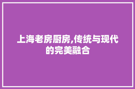 上海老房厨房,传统与现代的完美融合 隔断设计