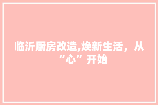 临沂厨房改造,焕新生活，从“心”开始