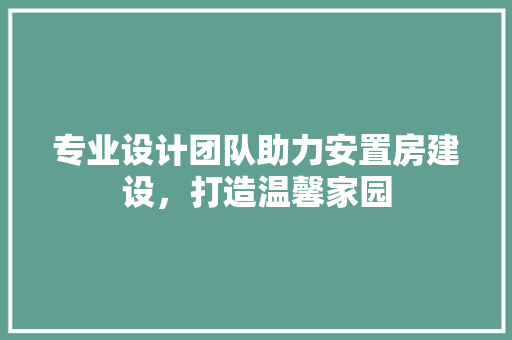 专业设计团队助力安置房建设，打造温馨家园 地面装修
