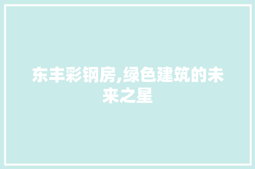 东丰彩钢房,绿色建筑的未来之星