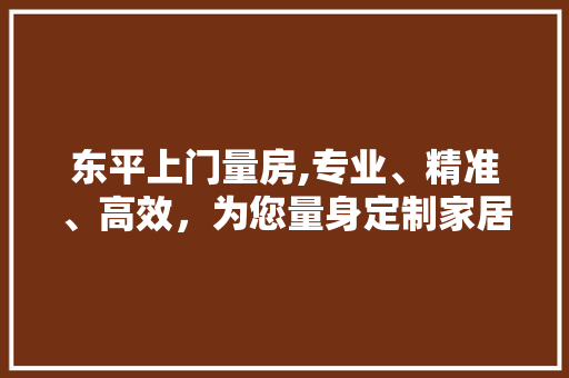 东平上门量房,专业、精准、高效，为您量身定制家居空间
