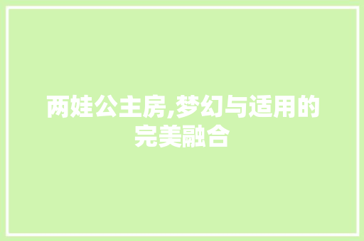 两娃公主房,梦幻与适用的完美融合