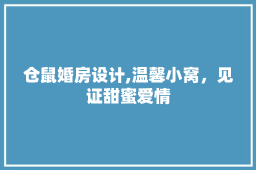 仓鼠婚房设计,温馨小窝，见证甜蜜爱情