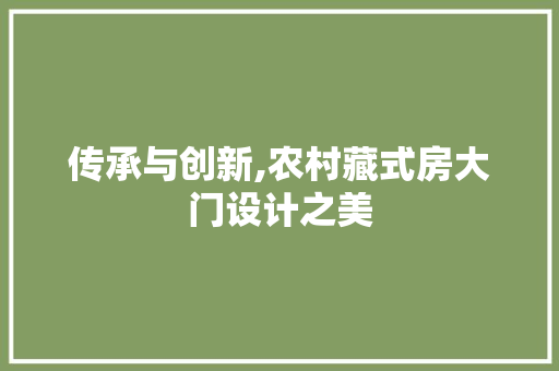 传承与创新,农村藏式房大门设计之美