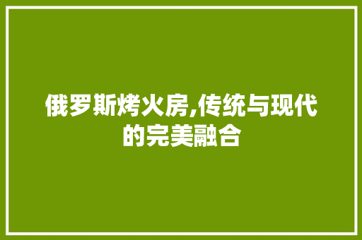 俄罗斯烤火房,传统与现代的完美融合