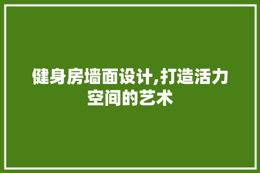 健身房墙面设计,打造活力空间的艺术