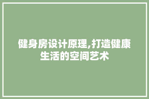 健身房设计原理,打造健康生活的空间艺术 装修攻略