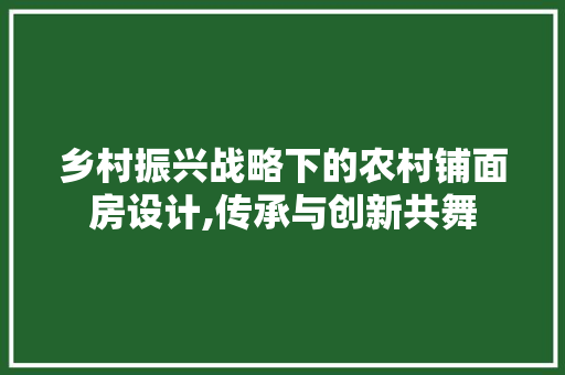 乡村振兴战略下的农村铺面房设计,传承与创新共舞 隔断设计