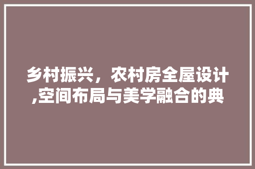 乡村振兴，农村房全屋设计,空间布局与美学融合的典范