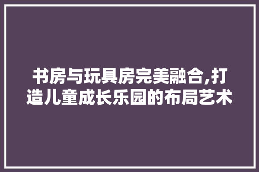 书房与玩具房完美融合,打造儿童成长乐园的布局艺术 隔断设计