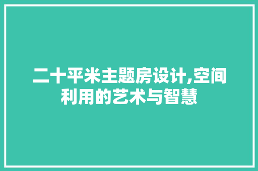 二十平米主题房设计,空间利用的艺术与智慧 隔断设计