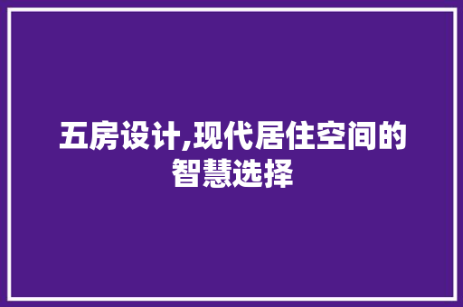 五房设计,现代居住空间的智慧选择