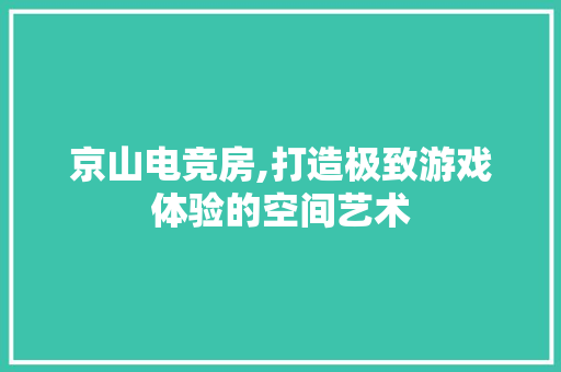 京山电竞房,打造极致游戏体验的空间艺术