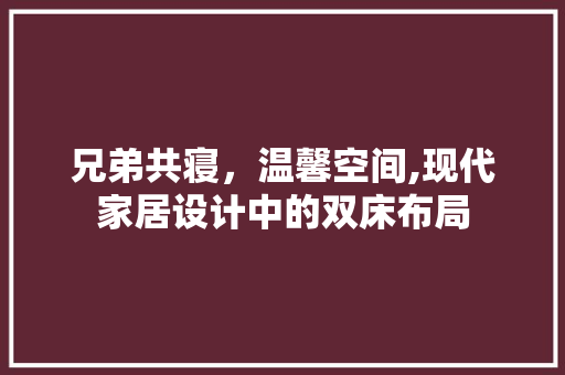 兄弟共寝，温馨空间,现代家居设计中的双床布局