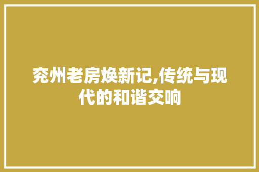 兖州老房焕新记,传统与现代的和谐交响 建筑设计