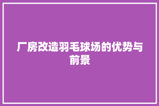 厂房改造羽毛球场的优势与前景 装修攻略