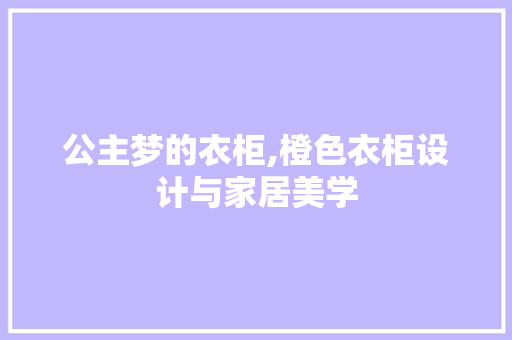 公主梦的衣柜,橙色衣柜设计与家居美学 地面装修