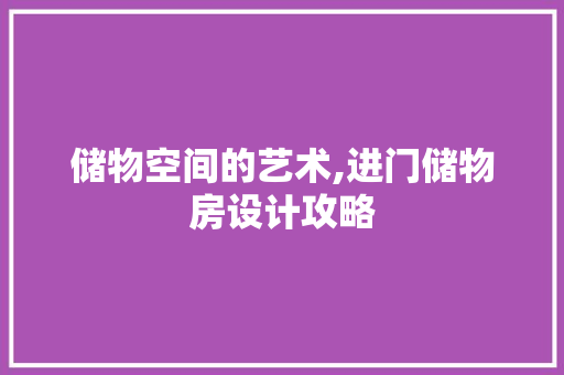 储物空间的艺术,进门储物房设计攻略 墙面装饰