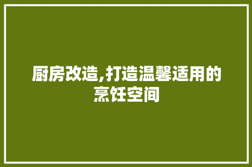 厨房改造,打造温馨适用的烹饪空间