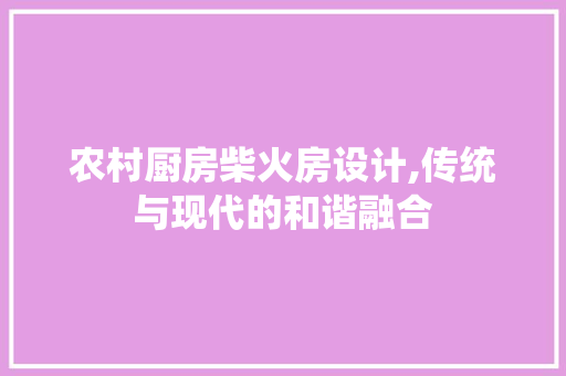 农村厨房柴火房设计,传统与现代的和谐融合 地面装修